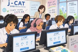 東京都教育員会では、日本語アセスメントのため、J-CAT日本語検定を活用